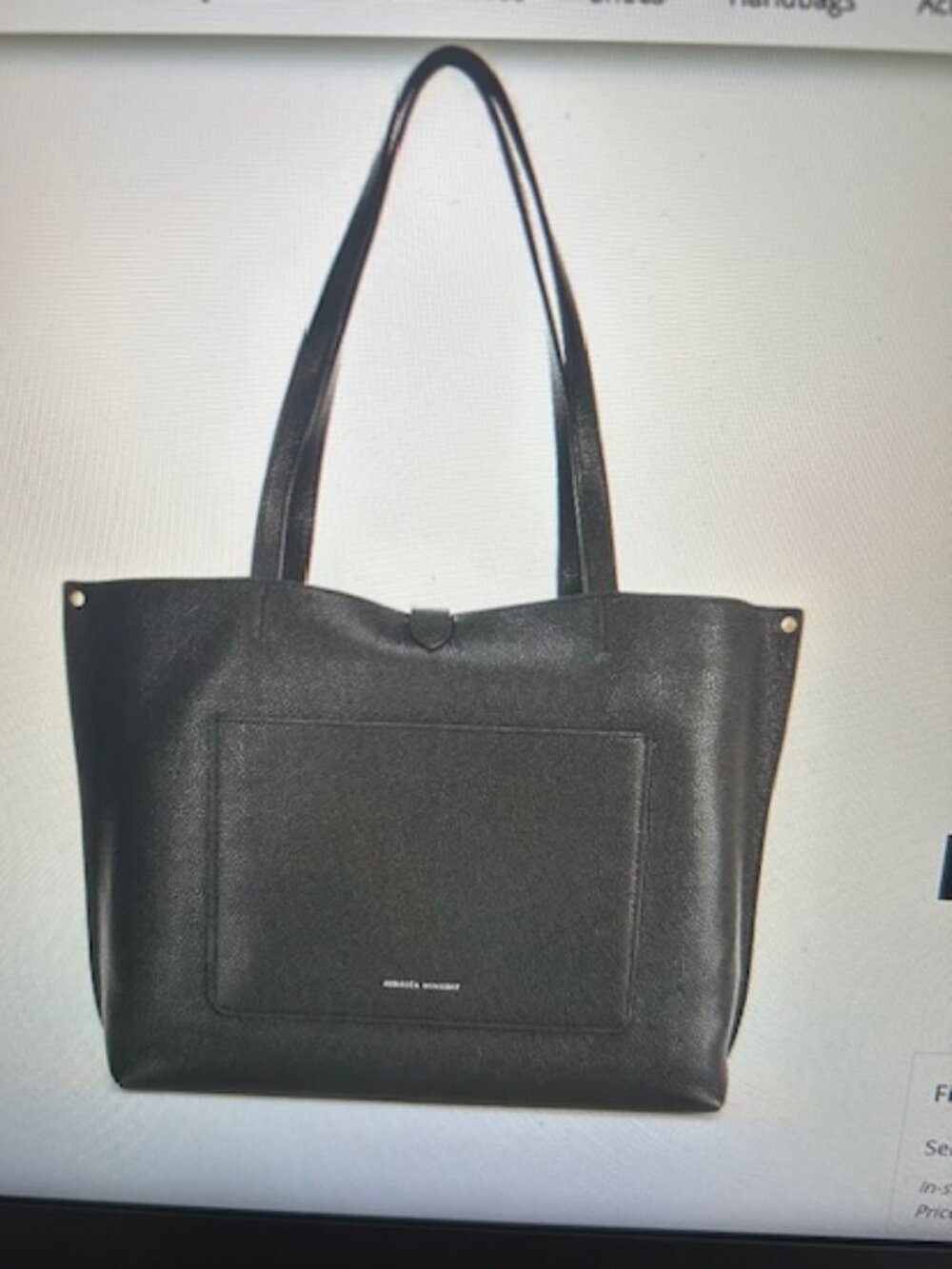 Rebecca Minkoff Megan Black Leather Tote Bag/ Comes With Dust Bag - Picture 12 of 14